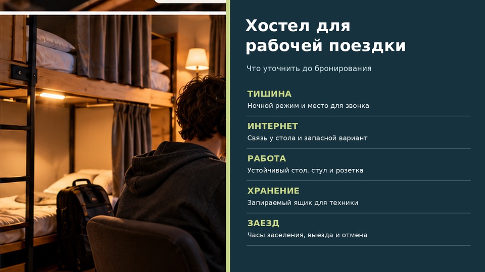 Хостел для рабочей поездки